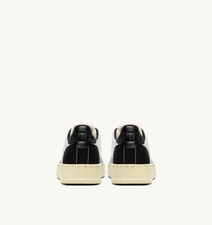 AUTRY Woman MEDALIST EASEKNIT LOW SNEAKERS IN IVORY WHITE BLACK AND SILVER KNIT