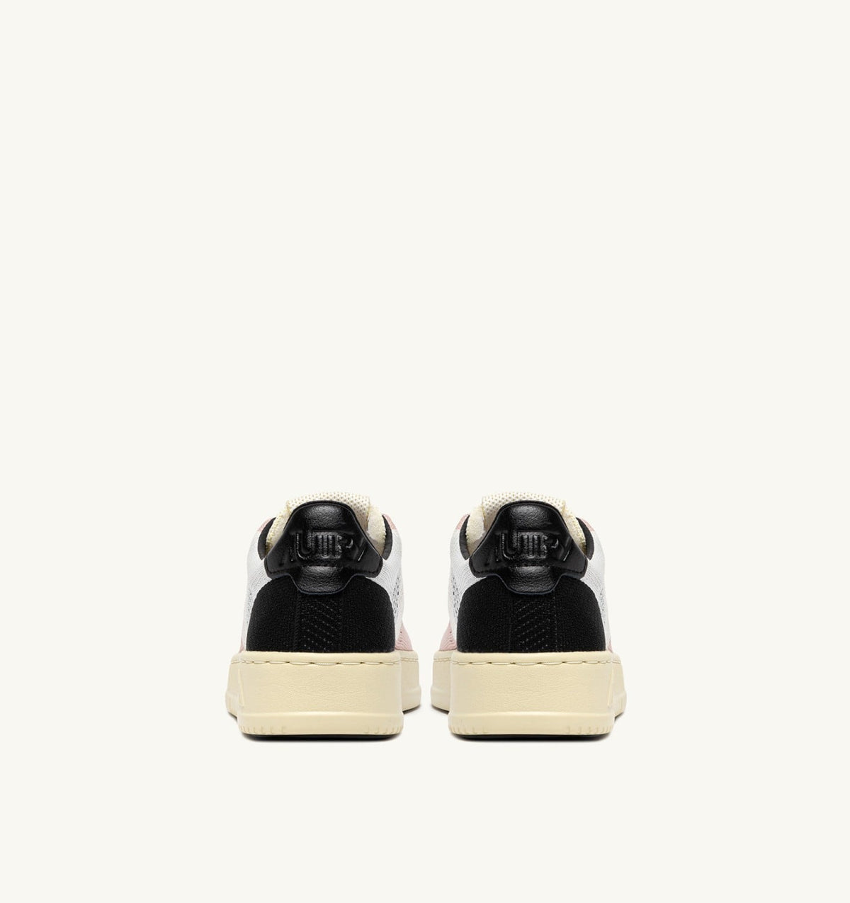 AUTRY Woman MEDALIST EASEKNIT LOW SNEAKERS IN IVORY WHITE BLACK AND POWDER KNIT
