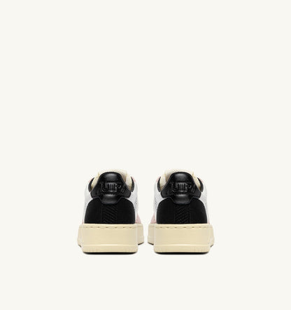 AUTRY Woman MEDALIST EASEKNIT LOW SNEAKERS IN IVORY WHITE BLACK AND POWDER KNIT