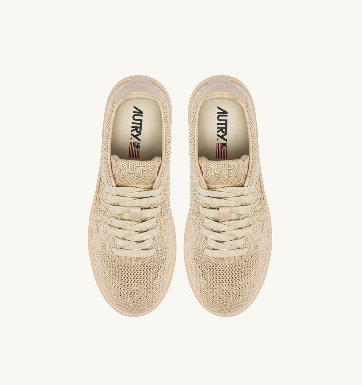 AUTRY Woman MEDALIST EASEKNIT LOW SNEAKERS IN CREME BRULEE KNIT
