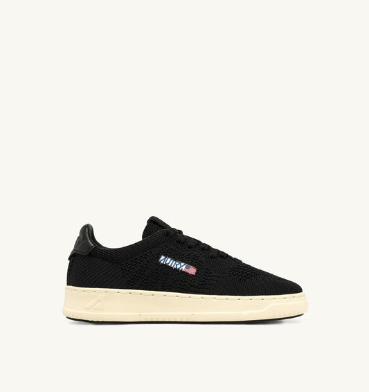 AUTRY Woman EASEKNIT MEDALIST LOW SNEAKERS IN BLACK COLOR KNIT