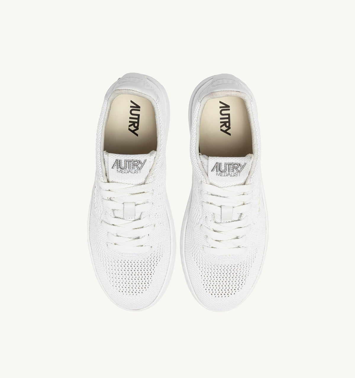 AUTRY Woman MEDALIST EASEKNIT LOW SNEAKERS IN WHITE KNIT
