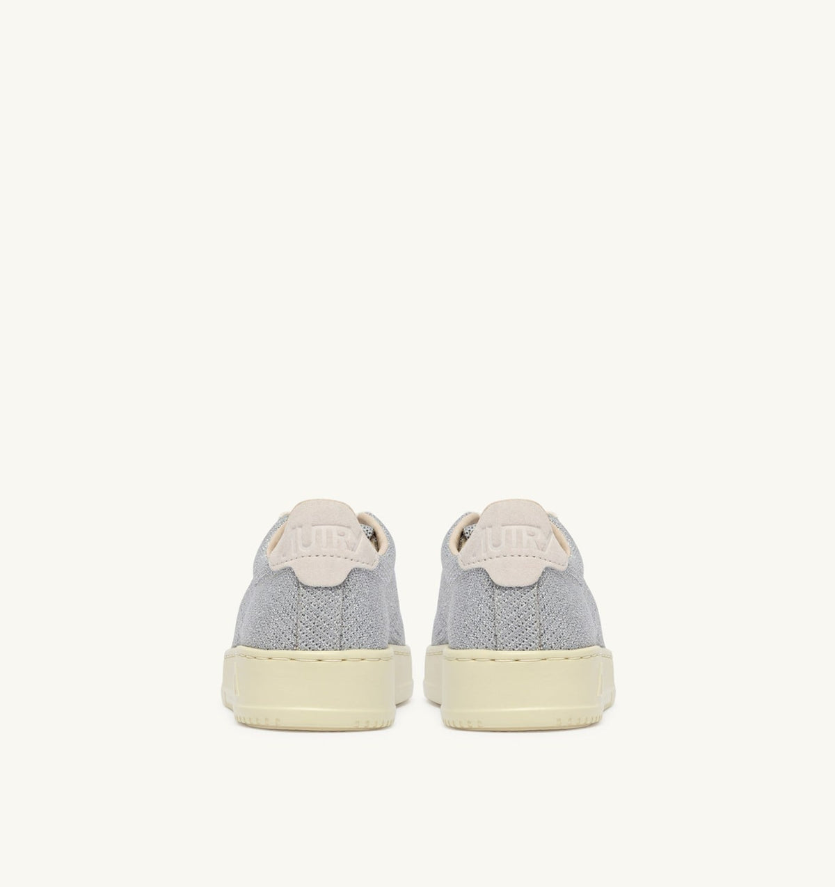 AUTRY Woman MEDALIST EASEKNIT LOW SNEAKERS IN SILVER-TONE KNIT