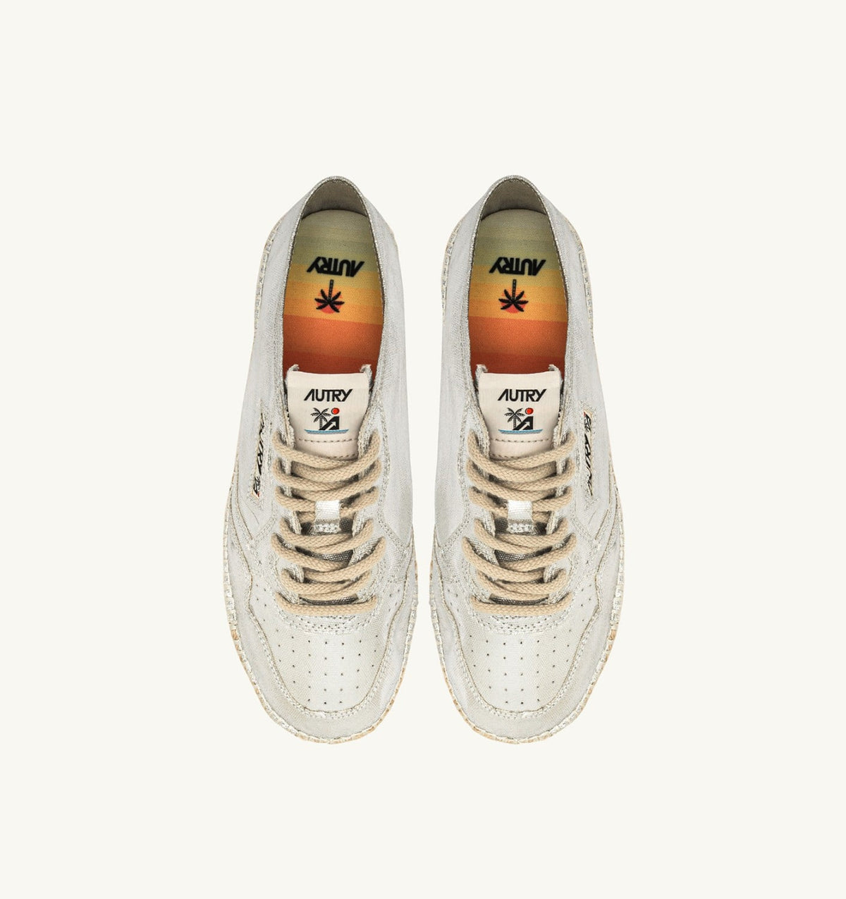 AUTRY Woman SANDY ESPADRILLES IN SILVER CANVAS