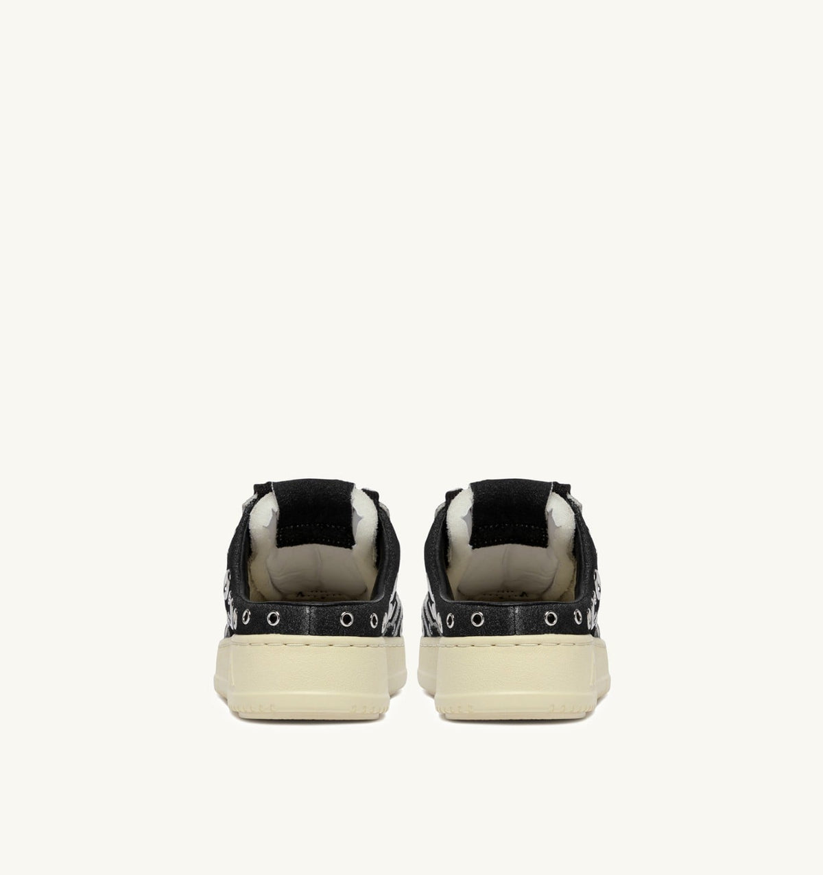 AUTRY Woman MEDALIST MULE SNEAKERS IN BLACK LEATHER WITH STUDDED DETAILS