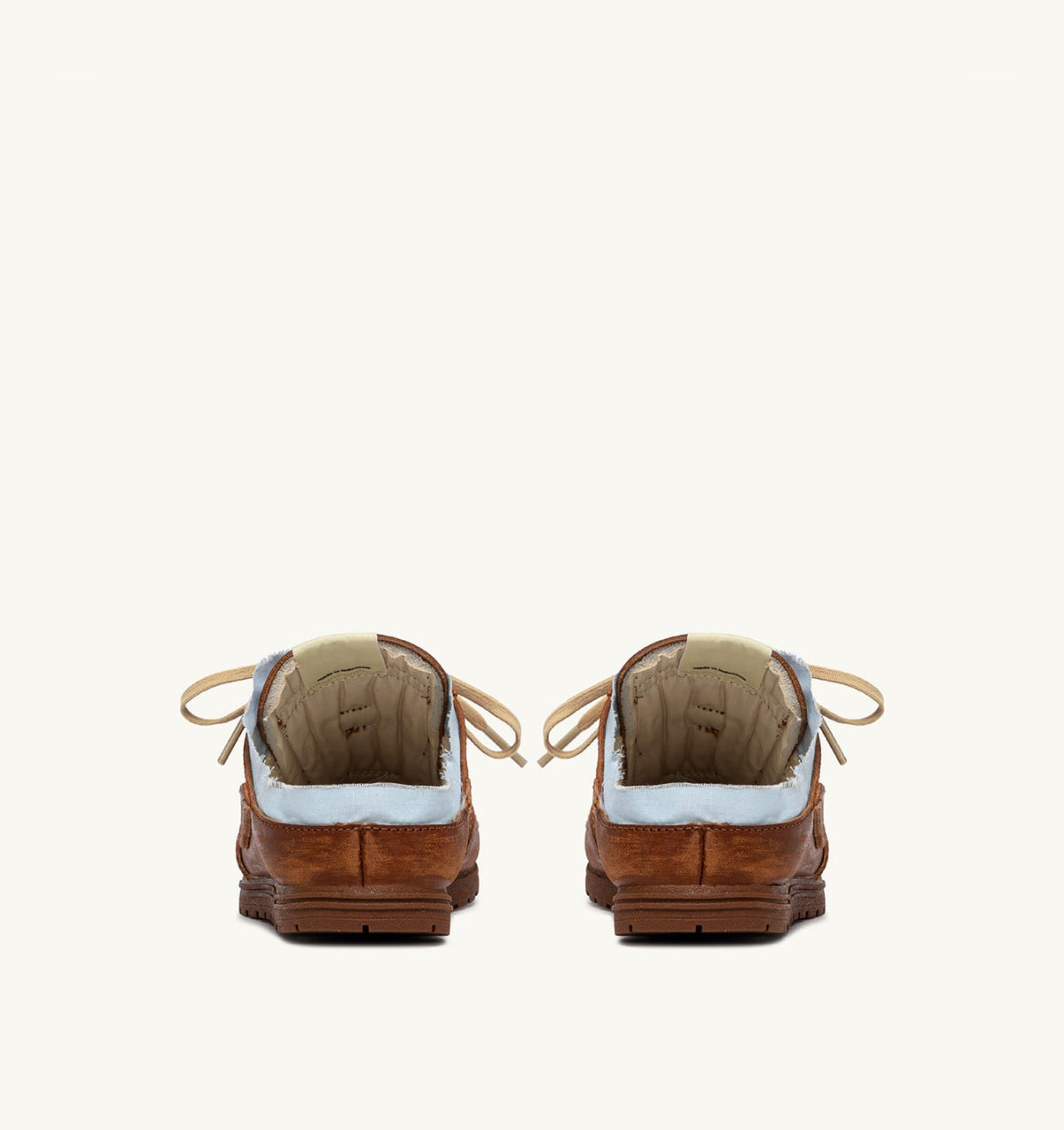 AUTRY Woman WINDSPIN MULE SNEAKERS IN SHIRT BUFF AND AZURE LEATHER