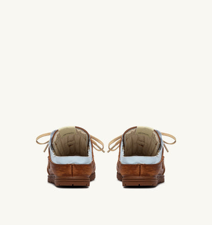 AUTRY Woman WINDSPIN MULE SNEAKERS IN SHIRT BUFF AND AZURE LEATHER