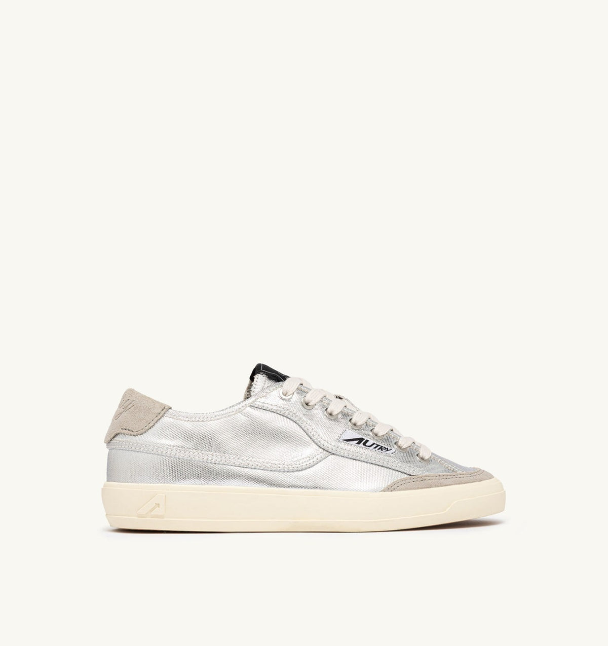 AUTRY Woman WINDSCAPE LOW SNEAKERS IN SILVER CANVAS