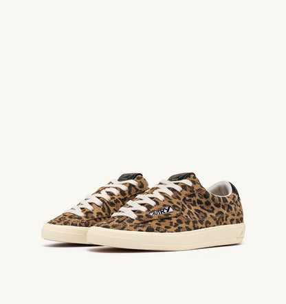 AUTRY Woman WINDSCAPE LOW SNEAKERS IN LEOPARD AND BLACK SUEDE