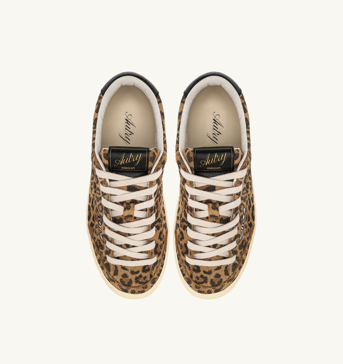 AUTRY Woman WINDSCAPE LOW SNEAKERS IN LEOPARD AND BLACK SUEDE