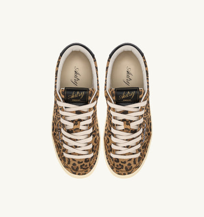 AUTRY Woman WINDSCAPE LOW SNEAKERS IN LEOPARD AND BLACK SUEDE