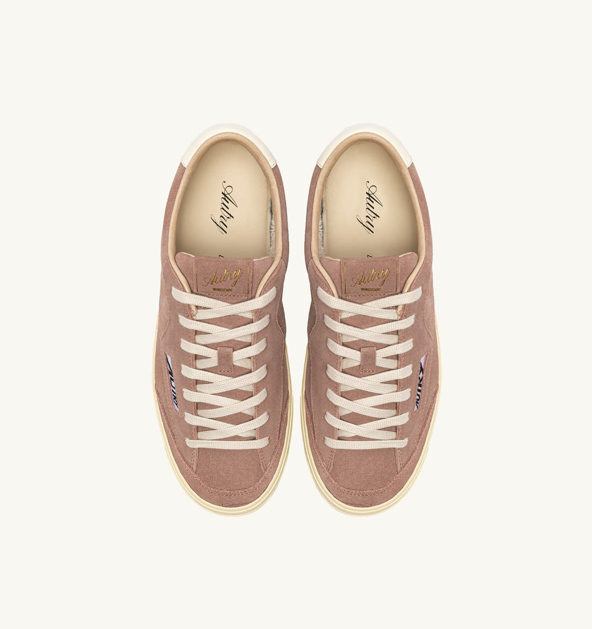 AUTRY Woman WINDSCAPE LOW SNEAKERS IN PIGEON AND MARSHMALLOW SUEDE
