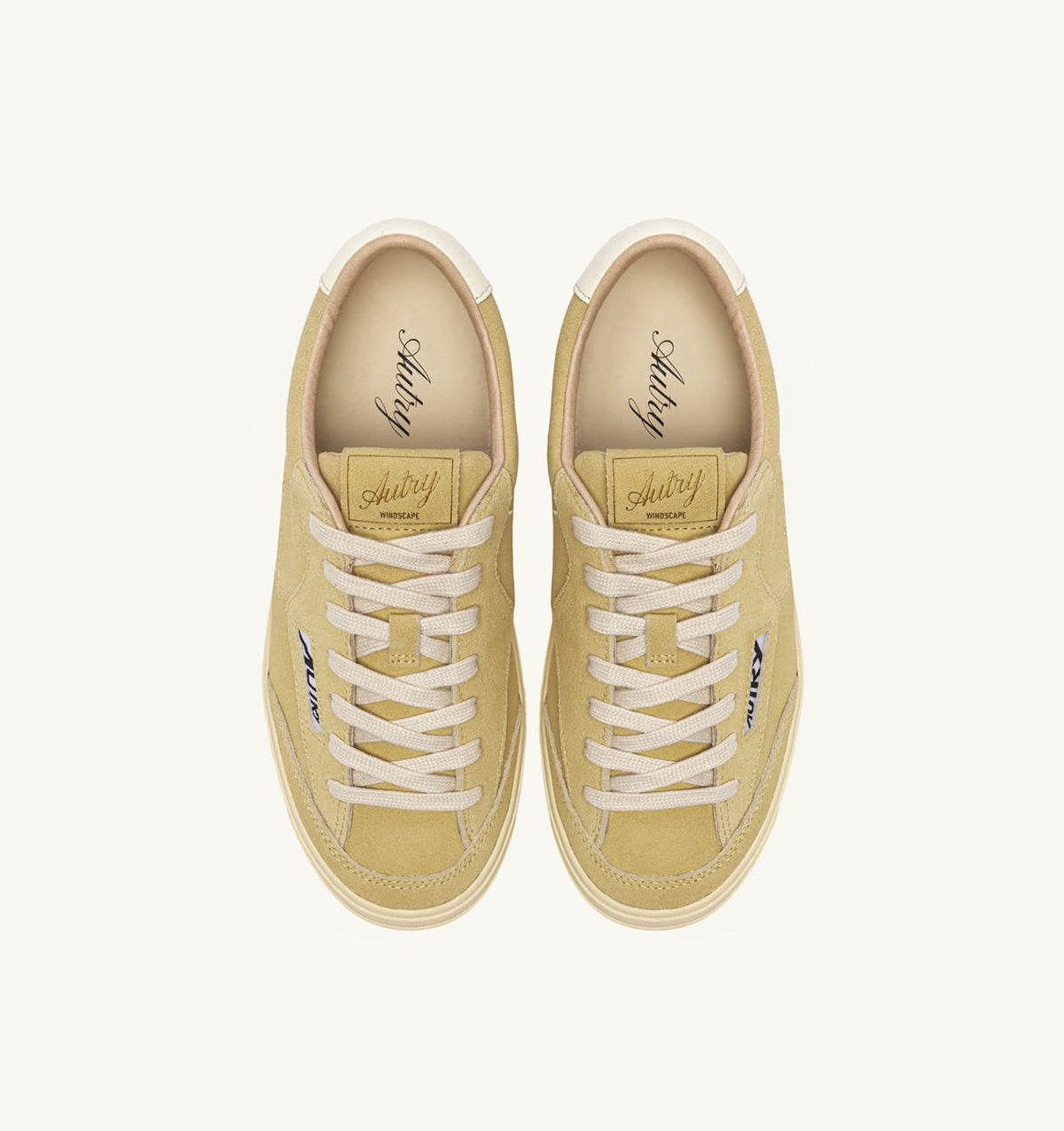 AUTRY Woman WINDSCAPE LOW SNEAKERS IN STRAW AND MARSHMALLOW SUEDE