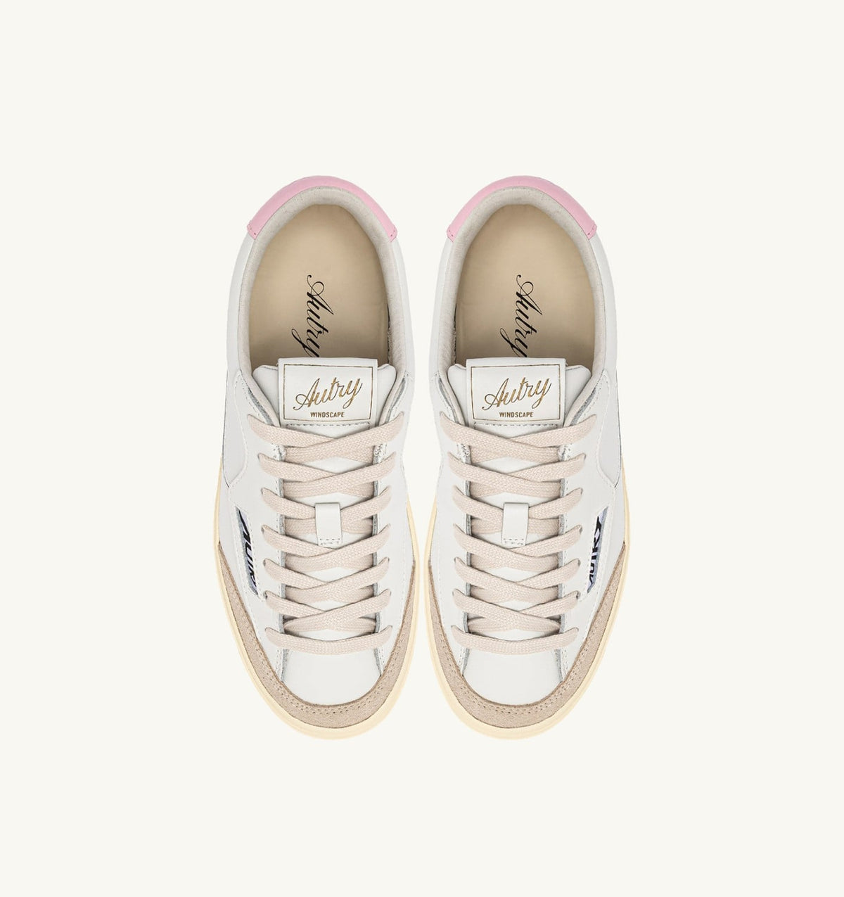 AUTRY Woman WINDSCAPE LOW SNEAKERS IN WHITE AND FAIRY TALE LEATHER