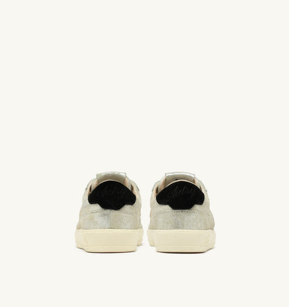 AUTRY Woman WINDSCAPE LOW SNEAKERS IN SILVER AND BLACK LAMINATED SUEDE