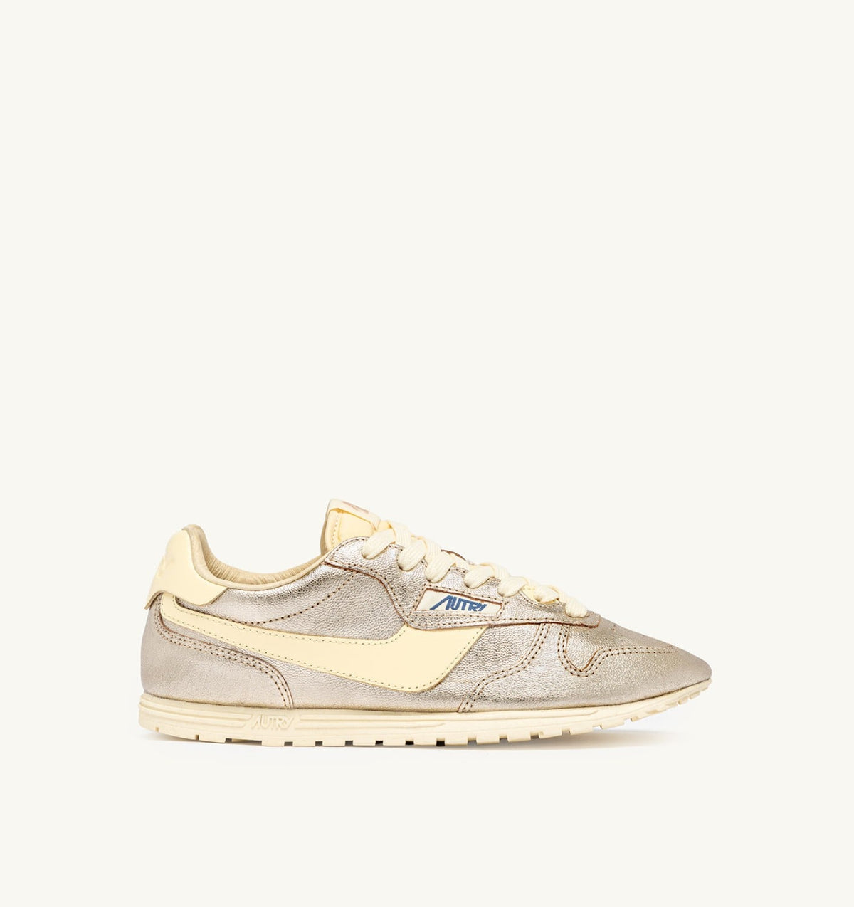 AUTRY Woman WINDSPIN SNEAKERS IN PLATINUM AND RUTABAGA SUEDE AND LEATHER