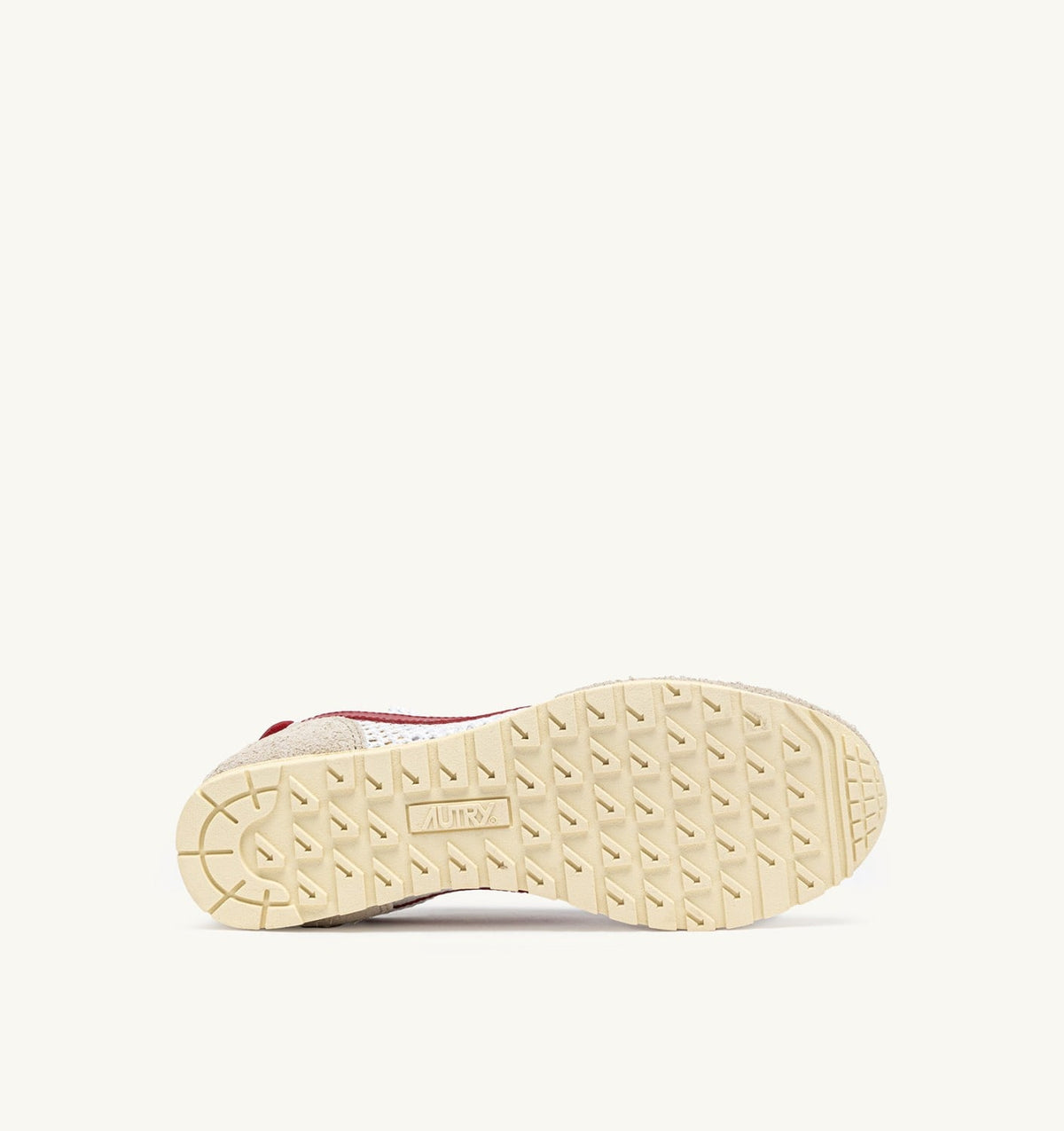 AUTRY Woman WINDSPIN SNEAKERS IN WHITE SAND AND RED MESH AND LEATHER