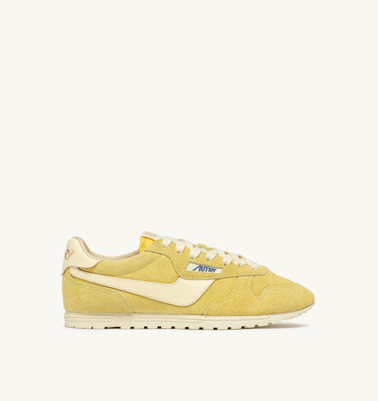 AUTRY Woman WINDSPIN SNEAKERS IN MIMOSA AND RUTABAGA SUEDE AND LEATHER