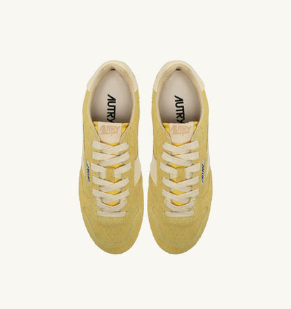 AUTRY Woman WINDSPIN SNEAKERS IN MIMOSA AND RUTABAGA SUEDE AND LEATHER