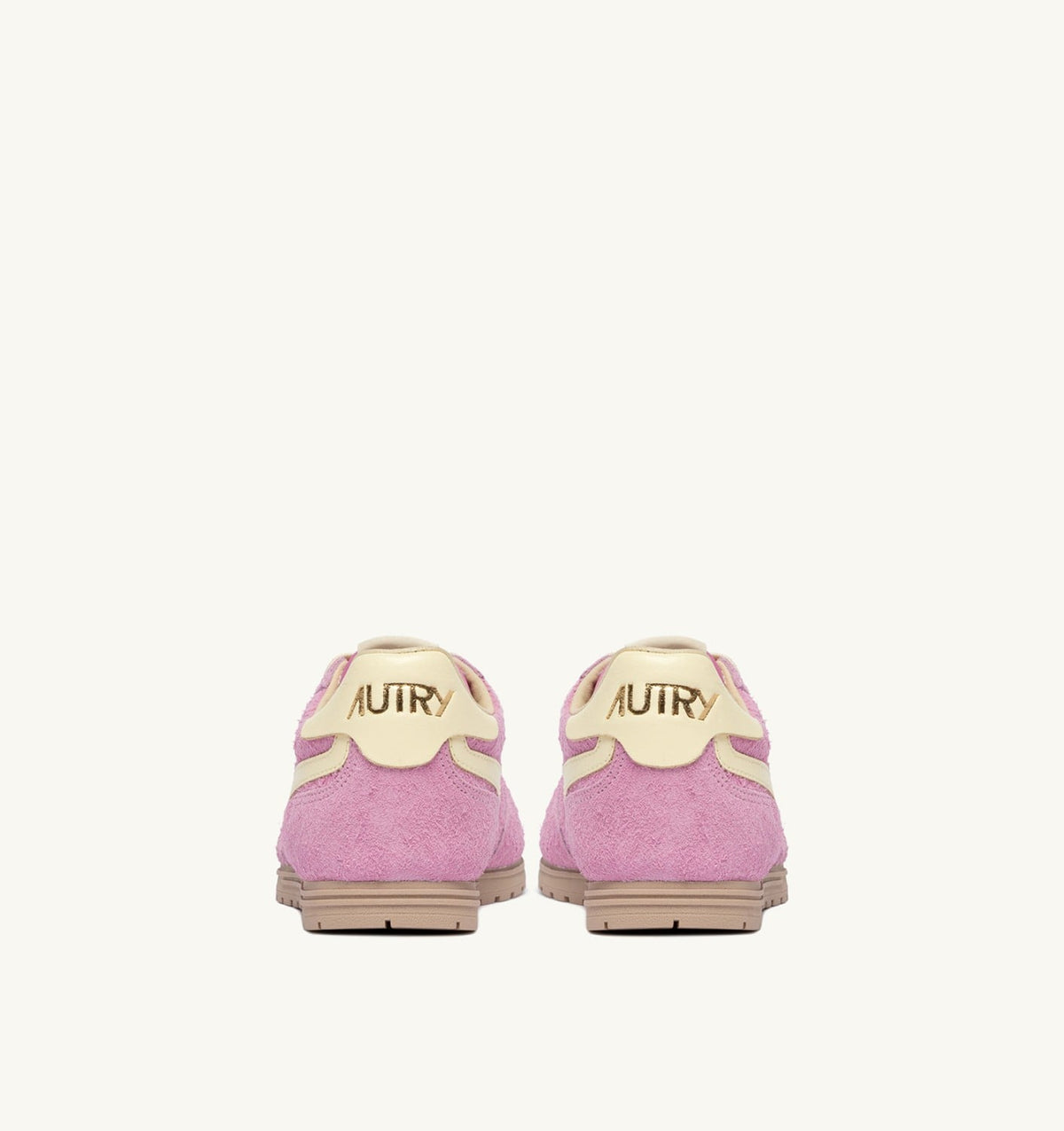 AUTRY Woman WINDSPIN SNEAKERS IN ROSE POMPADUR AND RUTABAGA SUEDE AND LEATHER