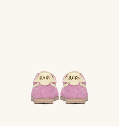 AUTRY Woman WINDSPIN SNEAKERS IN ROSE POMPADUR AND RUTABAGA SUEDE AND LEATHER