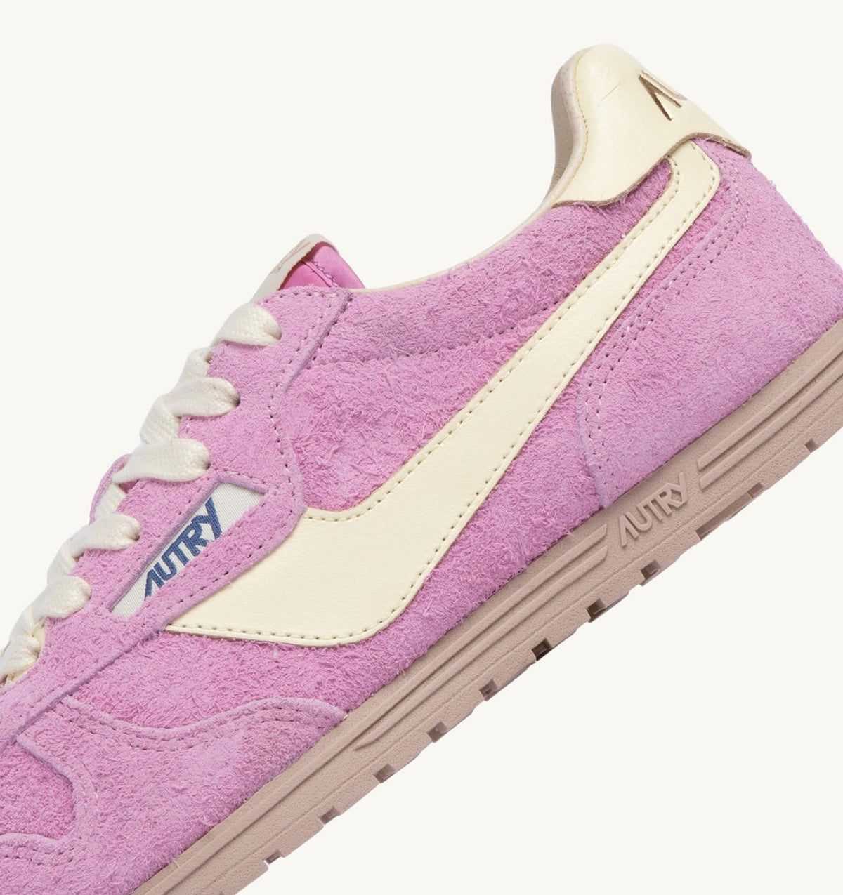 AUTRY Woman WINDSPIN SNEAKERS IN ROSE POMPADUR AND RUTABAGA SUEDE AND LEATHER