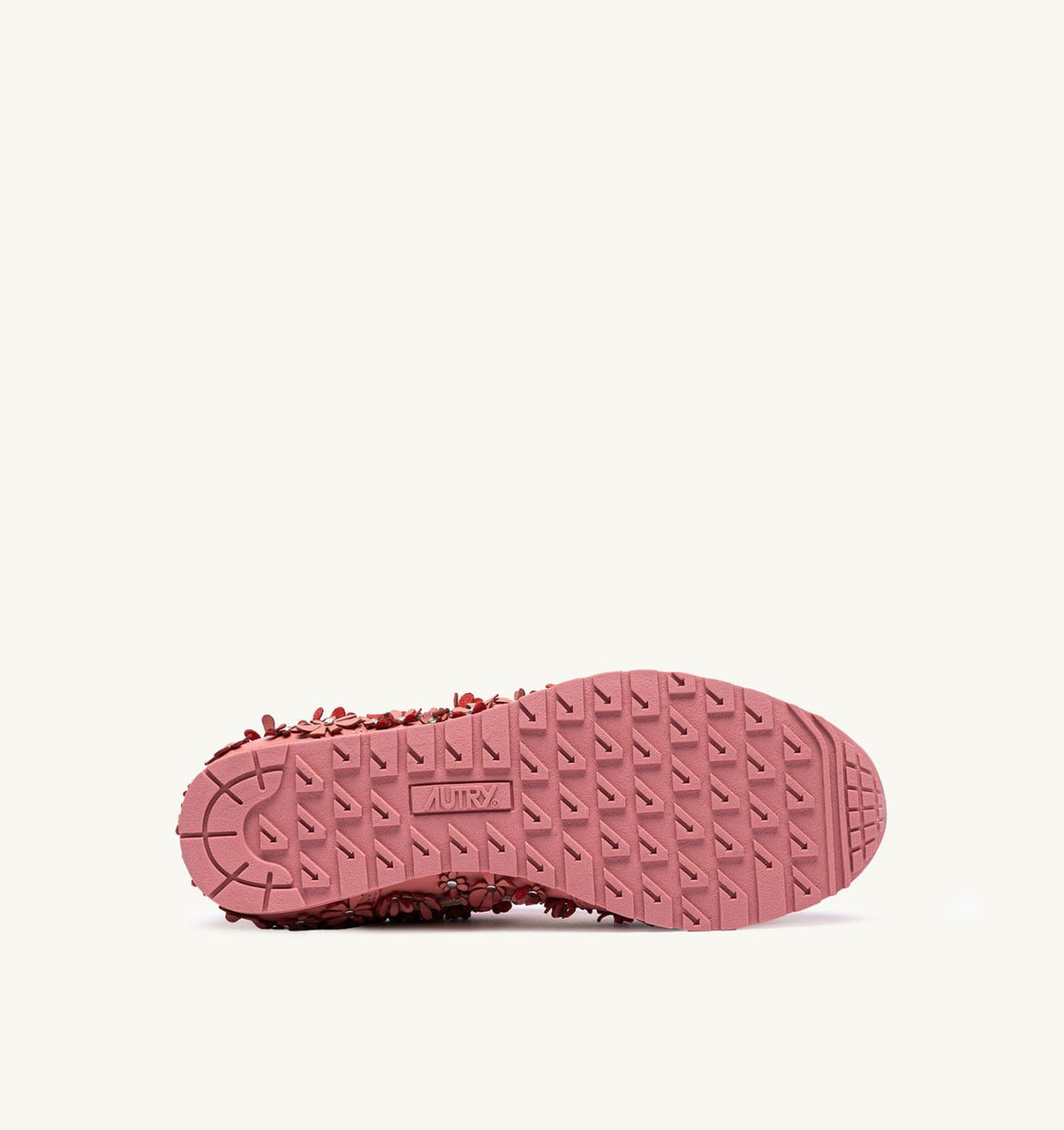 AUTRY Woman WINDSPIN FLOWERS SNEAKERS IN LOBSTER BISQUE LEATHER