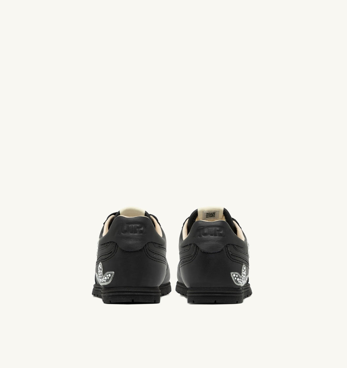 AUTRY Woman WINDSPIN SNEAKERS IN BLACK LEATHER WITH DECORATIONS