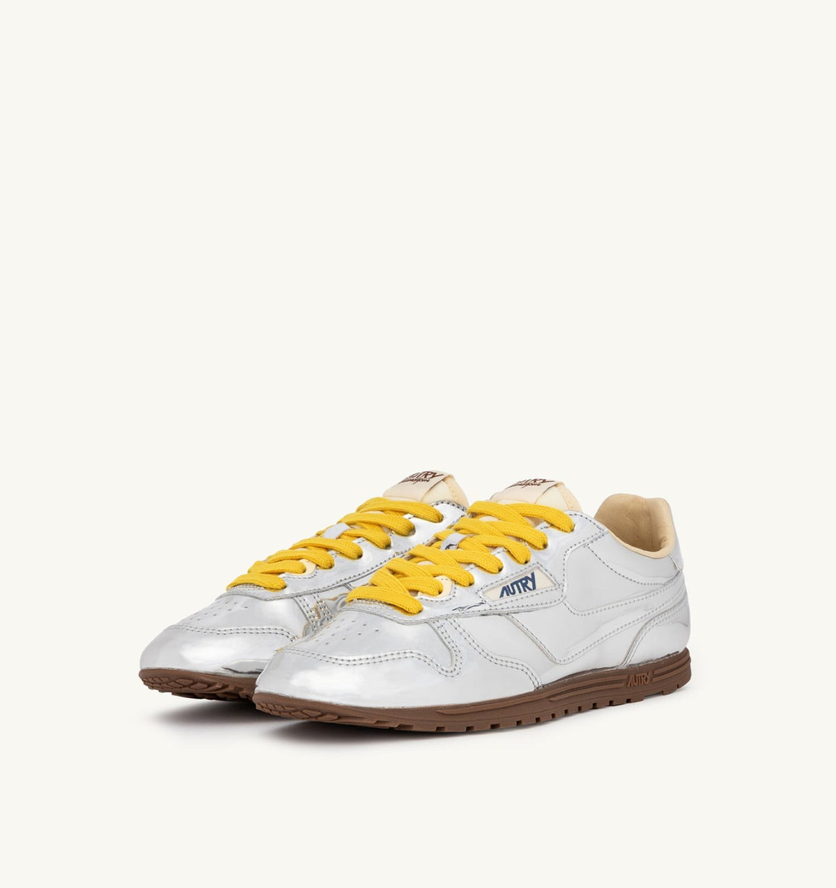 AUTRY Woman WINDSPIN SILVER MIRRORED SNEAKERS