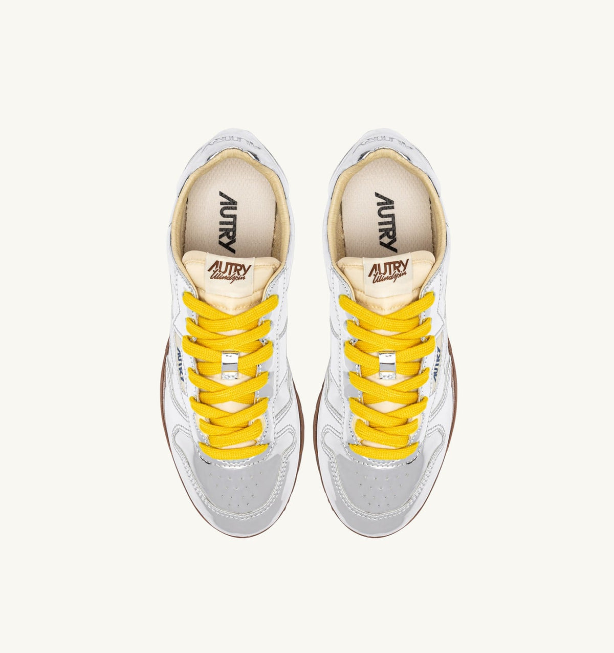 AUTRY Woman WINDSPIN SILVER MIRRORED SNEAKERS