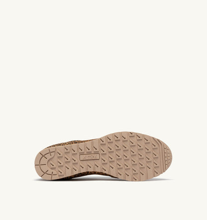 AUTRY Woman WINDSPIN SNEAKERS IN LEOPARD AND PLATINUM SUEDE AND LEATHER