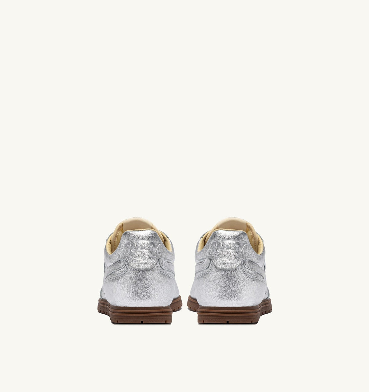 AUTRY Woman WINDSPIN SNEAKERS IN SILVER TONE LAMINATED LEATHER
