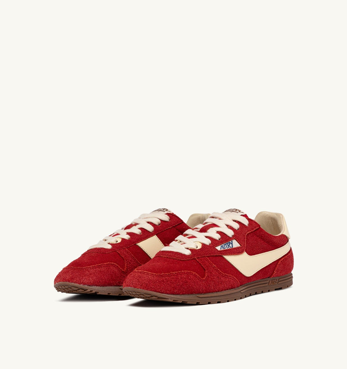 AUTRY Woman SNEAKERS WINDSPIN IN SUEDE AND LEATHER COLOR RUBY AND RUTABAGA
