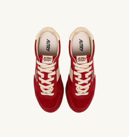 AUTRY Woman SNEAKERS WINDSPIN IN SUEDE AND LEATHER COLOR RUBY AND RUTABAGA