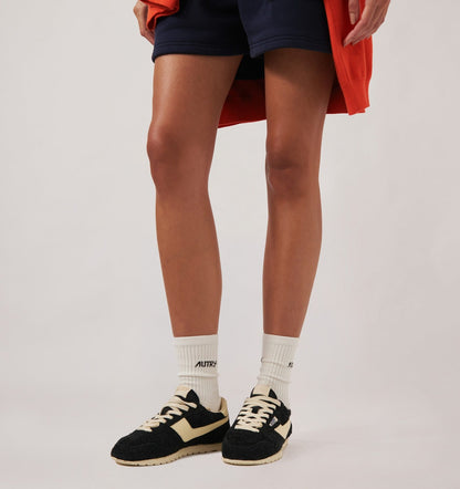 AUTRY Woman WINDSPIN SNEAKERS IN BLACK AND RUTABAGA SUEDE AND LEATHER