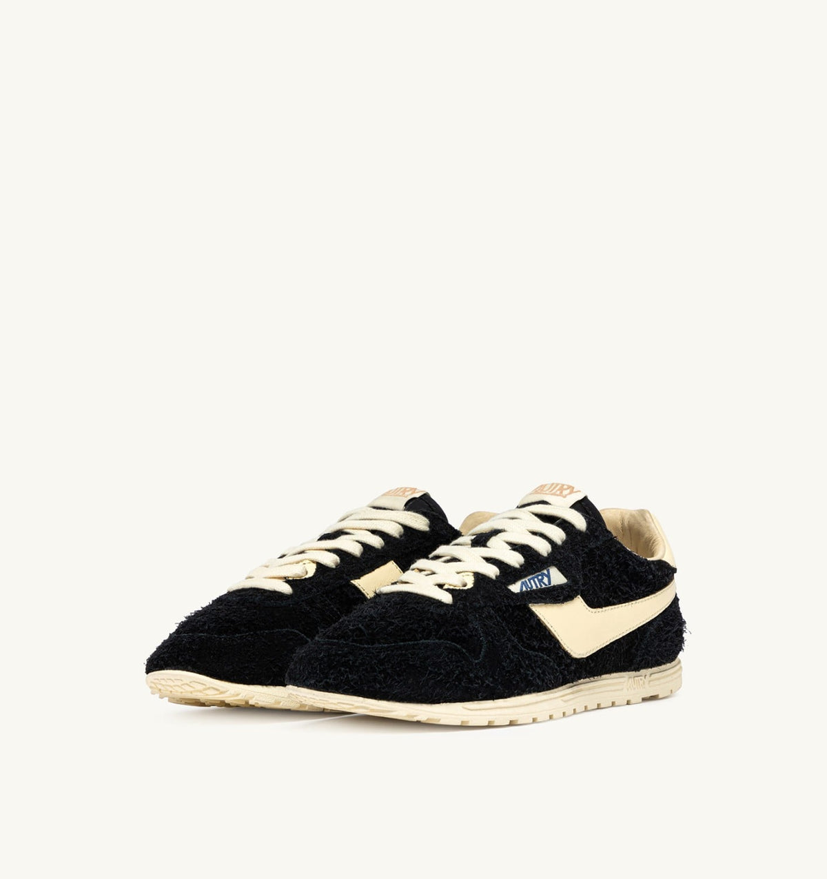 AUTRY Woman WINDSPIN SNEAKERS IN BLACK AND RUTABAGA SUEDE AND LEATHER