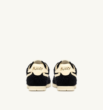 AUTRY Woman WINDSPIN SNEAKERS IN BLACK AND RUTABAGA SUEDE AND LEATHER