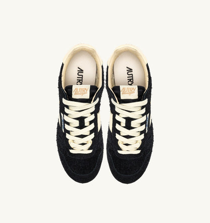AUTRY Woman WINDSPIN SNEAKERS IN BLACK AND RUTABAGA SUEDE AND LEATHER