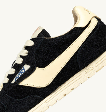 AUTRY Woman WINDSPIN SNEAKERS IN BLACK AND RUTABAGA SUEDE AND LEATHER