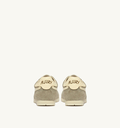 AUTRY Woman WINDSPIN SNEAKERS IN GRAY GREEN AND RUTABAGA SUEDE AND LEATHER