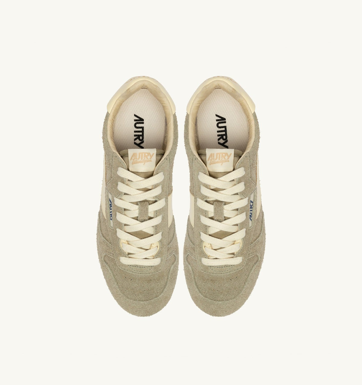 AUTRY Woman WINDSPIN SNEAKERS IN GRAY GREEN AND RUTABAGA SUEDE AND LEATHER