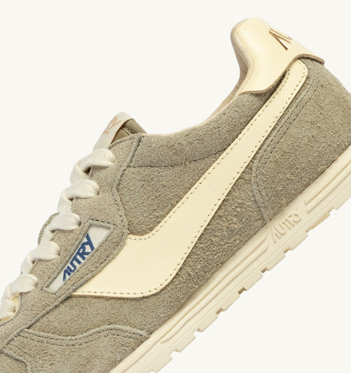 AUTRY Woman WINDSPIN SNEAKERS IN GRAY GREEN AND RUTABAGA SUEDE AND LEATHER