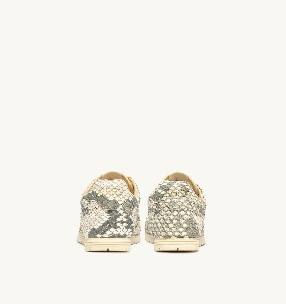 AUTRY Woman WINDSPIN SNEAKERS IN LEATHER WITH SNAKE DIAMOND PRINT COLOR ROCK AND RUTABAGA