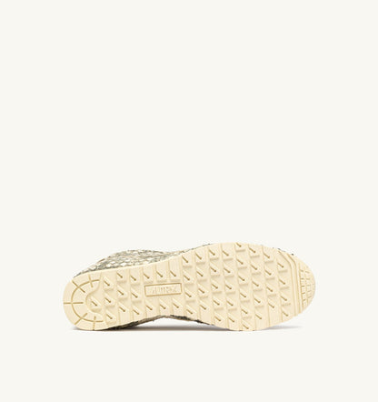AUTRY Woman WINDSPIN SNEAKERS IN LEATHER WITH SNAKE DIAMOND PRINT COLOR ROCK AND RUTABAGA
