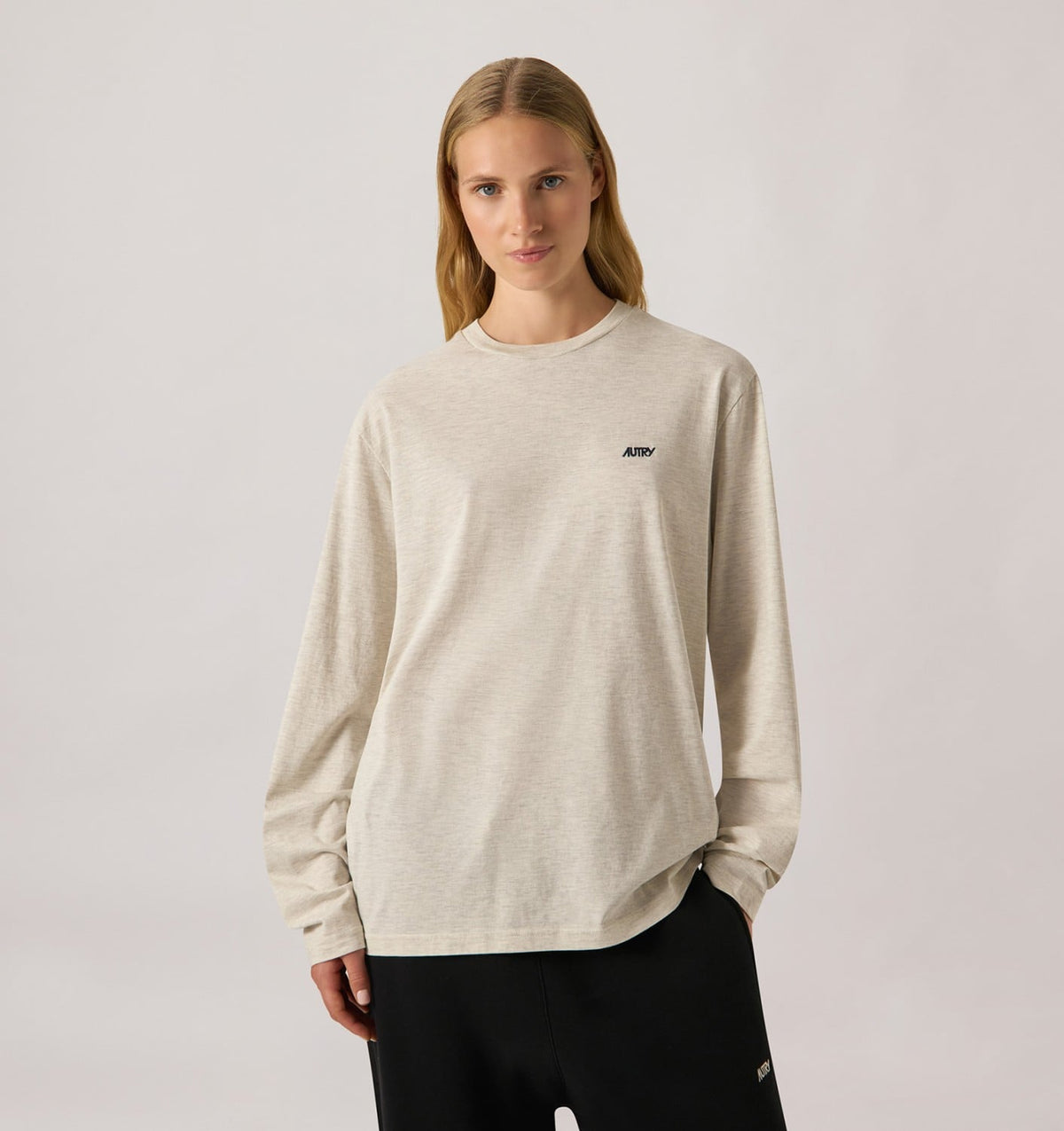 AUTRY Woman|Man LONG-SLEEVE EMBROIDERED LOGO TEE UNISEX