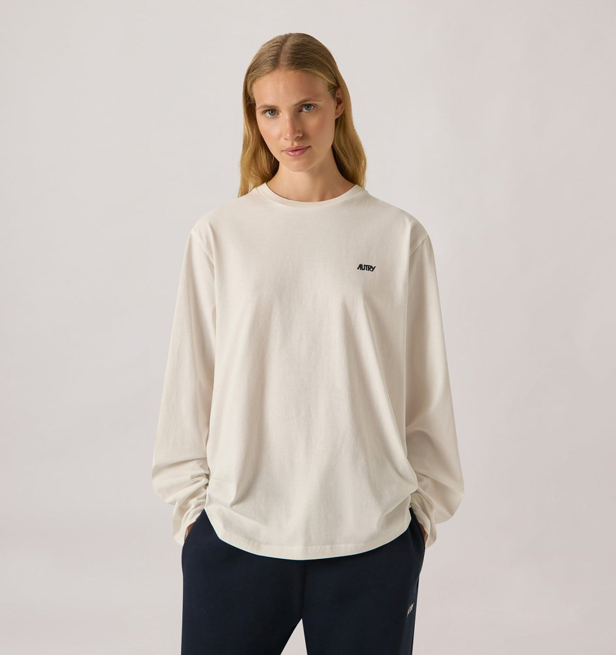 AUTRY Woman|Man LONG-SLEEVE EMBROIDERED LOGO TEE UNISEX