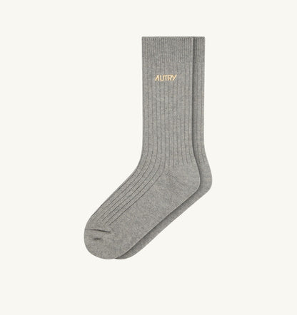 AUTRY Woman|Man RIBBED SOCKS WITH EMBROIDERED LOGO UNISEX