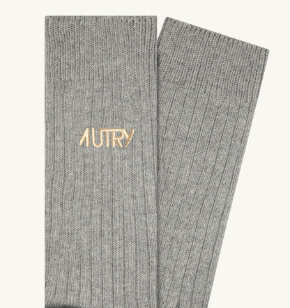 AUTRY Woman|Man RIBBED SOCKS WITH EMBROIDERED LOGO UNISEX
