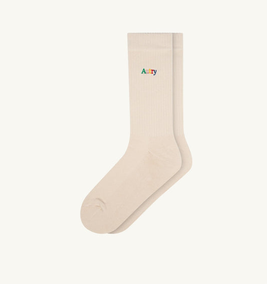 AUTRY Woman|Man RIBBED SOCKS WITH MULTICOLOR EMBROIDERED LOGO UNISEX