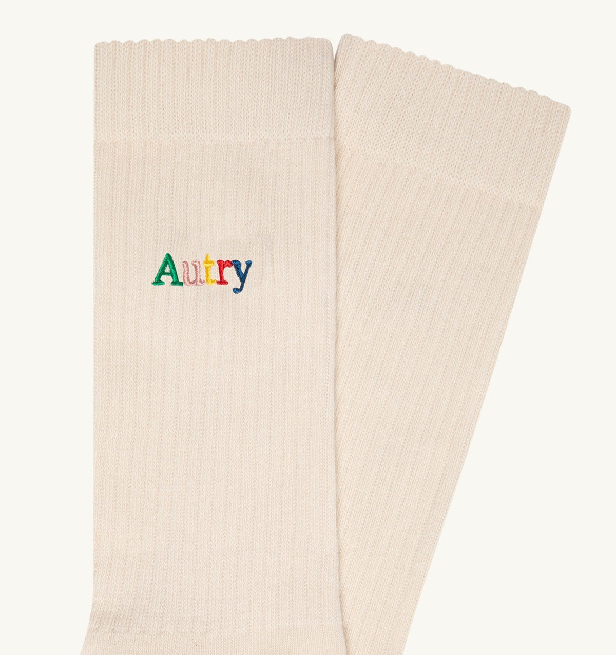 AUTRY Woman|Man RIBBED SOCKS WITH MULTICOLOR EMBROIDERED LOGO UNISEX